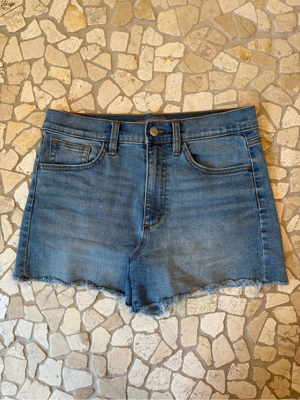 JOE’S JEANS Blue Denim Mid-Rise Frayed Hem Women’s Shorts